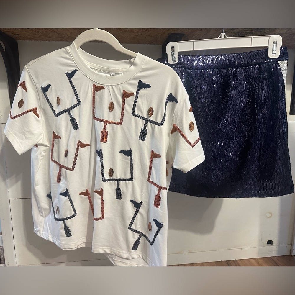 Queen of Sparkles orange/navy set * Auburn *